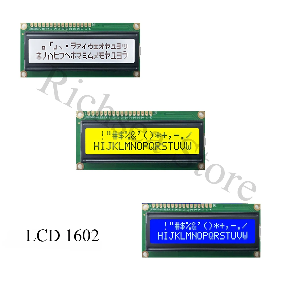 Модуль ЖК-дисплея 1602 5 в постоянного тока 16x2 символа LCM синий желтый белый экран