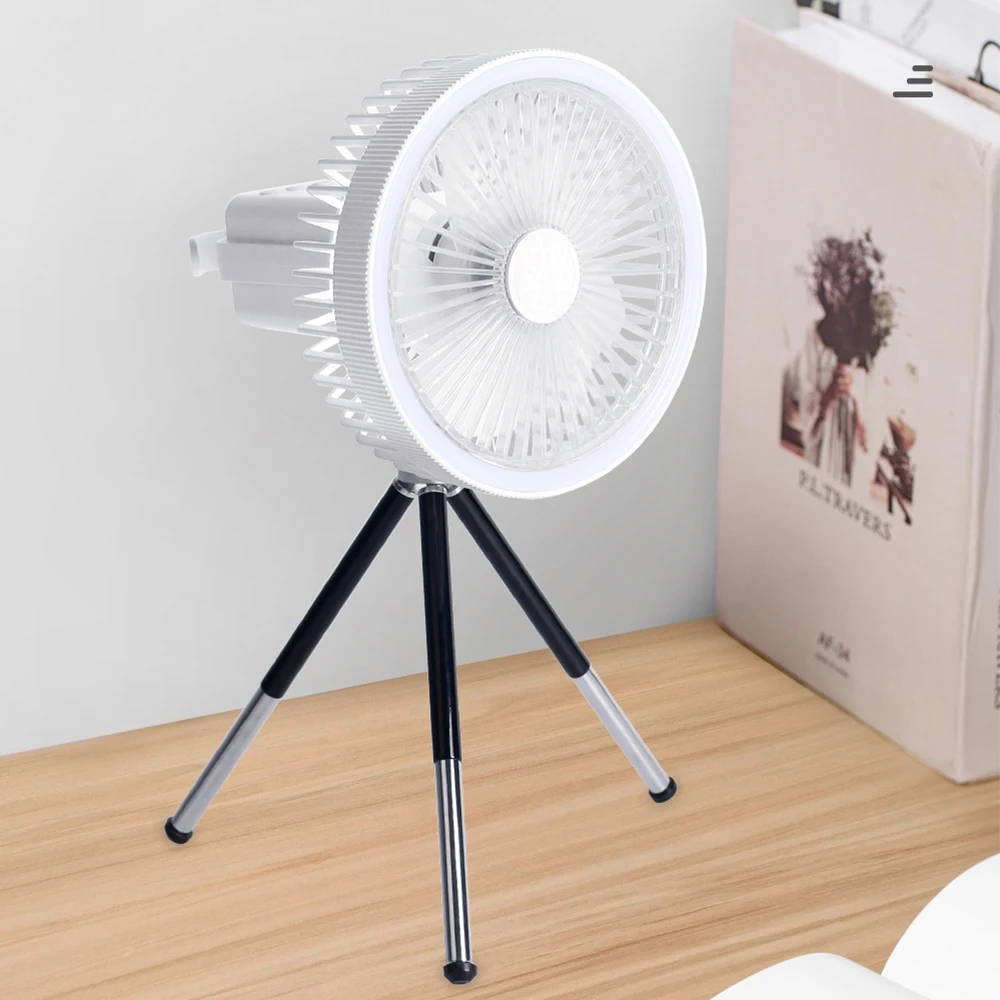 

Tripod Fan, Outdoor Camping Multifunctional Rechargeable Desktop Fan