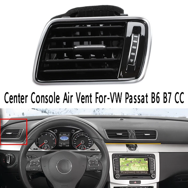 

Car A/C Air Vent Center Console Air Condition Vents Central Air Outlet Assembly For-VW Passat B6 B7 CC