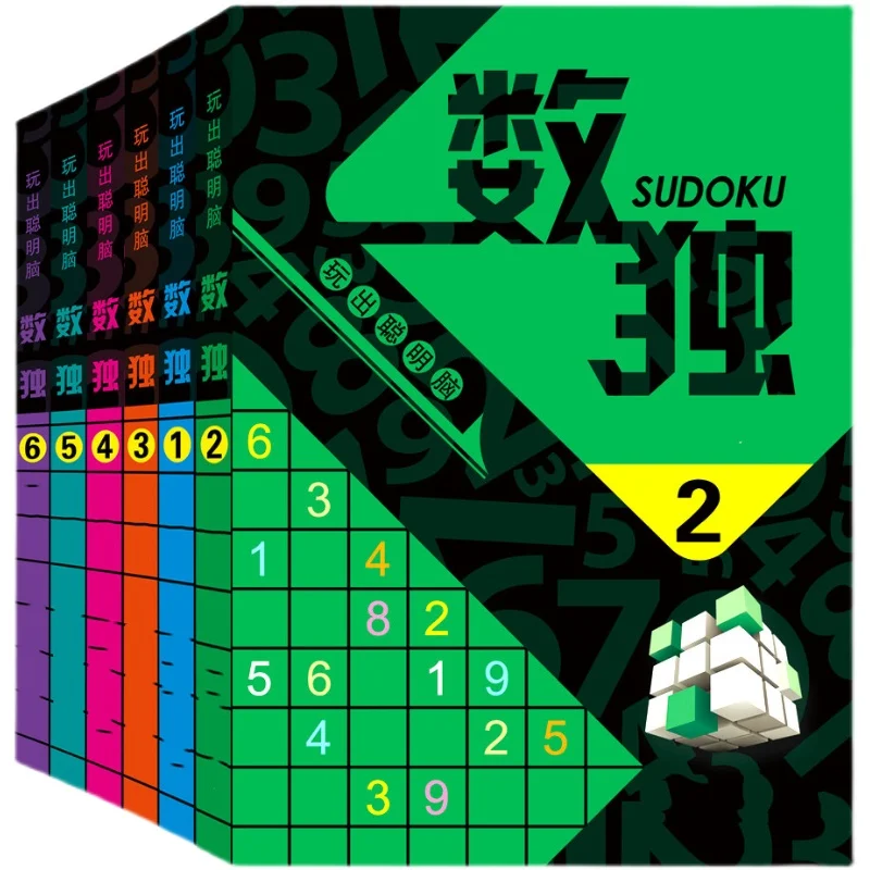 

6 Books / Set Sudoku Thinking Game Book Kids Play Smart Brain Number Placement Pocket Books Livros