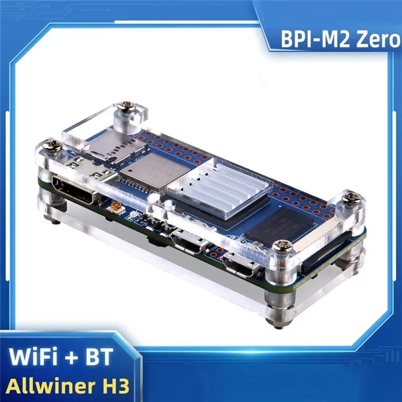 202626 Для Banana Pi BPI-M2 Zero Allwinner H3 4-ядерный процессор 512 МБ DDR3 ОЗУ Плата для разработки ПК с открытым исходным кодом + акриловый корпус + комплект радиаторов (art.: 3920dbe1a51d8) - 3920dbe1a51d8