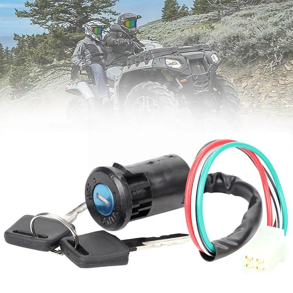 

Universal 4 Wires 2 Ignition S Start Switch Door Lock Motorcycle Accessories For Atv Go Kart Scrambling Motorbike L5b1