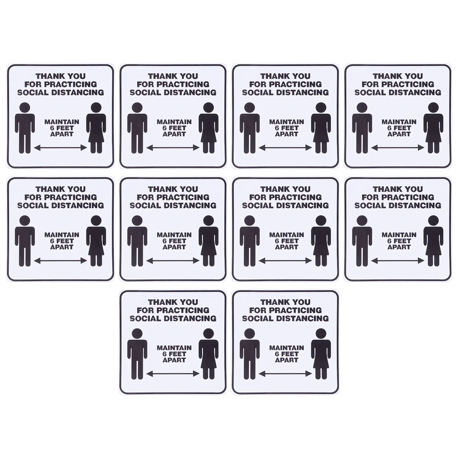 

2 Set Floor Sticker Floor Distancing Signs Marker Warning Decal for Mall School Public Area