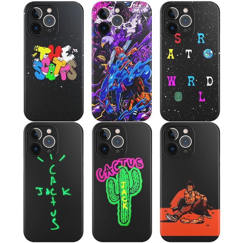 

Travis Scott Phone Case for Redmi Note 3 5 6 7 8 9 10 11 ProMax K40 K30 K20 9T 8T Straight Edge Design Soft Silicone Back Cover