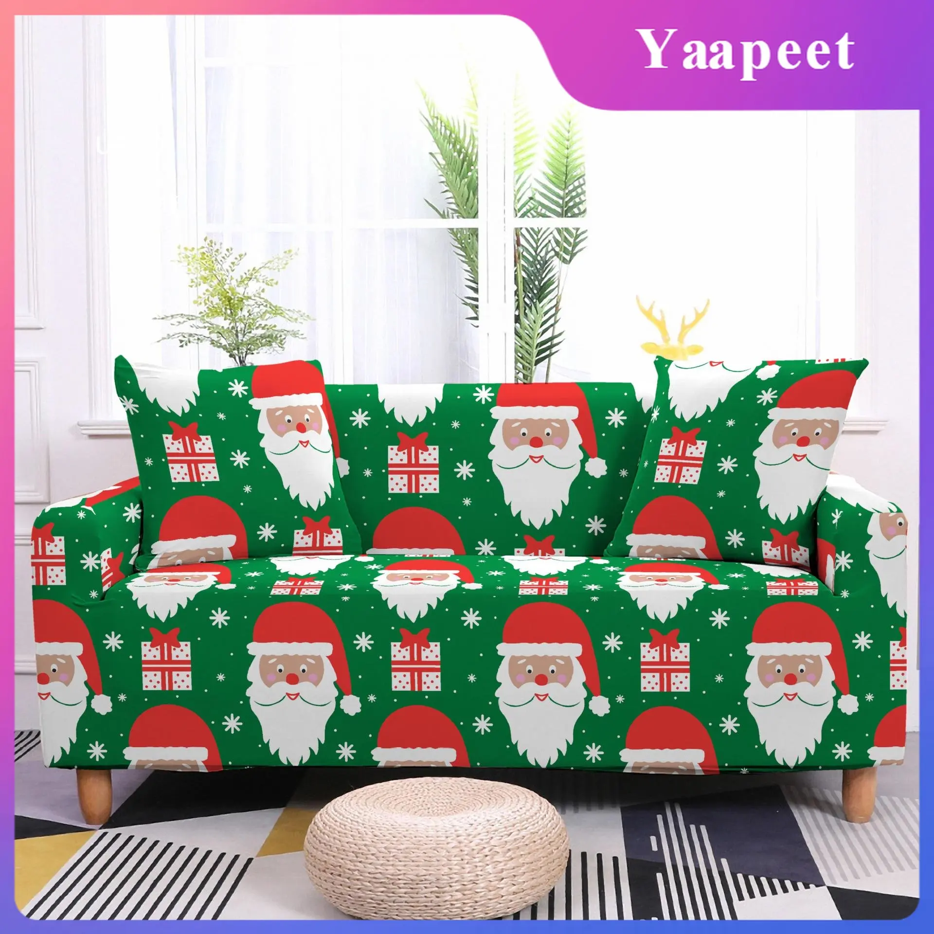 

Santa Claus Print Elastic Sofa Slipcovers Modern Sofa Covers for Living Room Sectional Corner L-shape Couch Cover 1/2/3/4 Seater