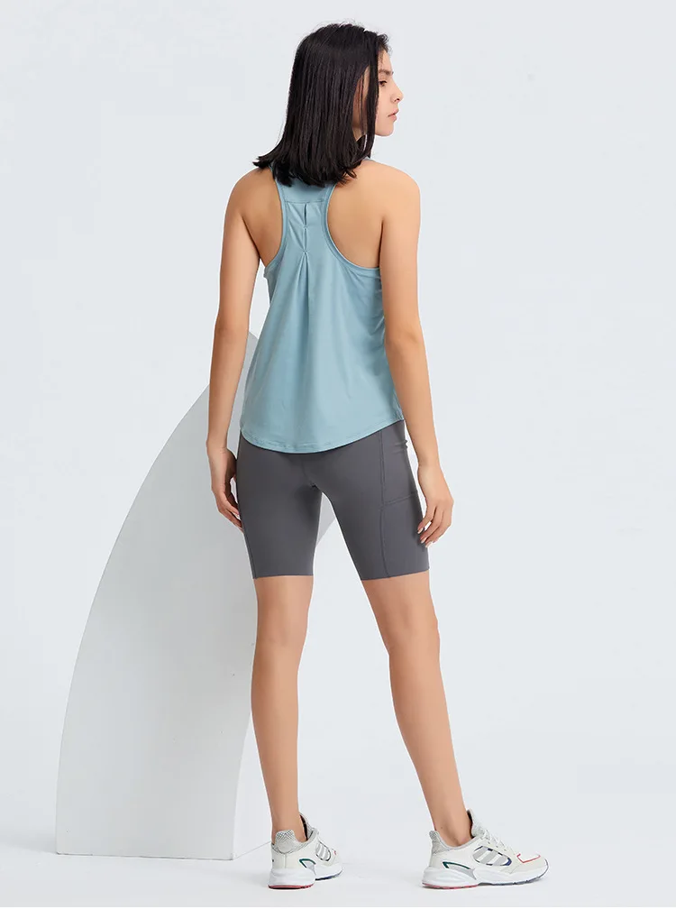 LuluYoga Tank Top Womens Clothing Gym Sports Top Outdoor Jogging Sportswear Breathable Elastic Fitness Blouses Women's Vest