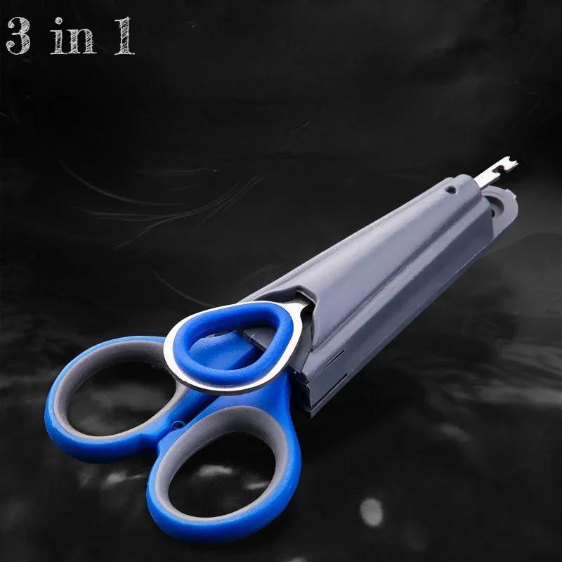 

3 in 1 Professional Fishing Scissors with Dehooker and Scissor Cover Stainless Steel Power Horse Fishing Line Scissors