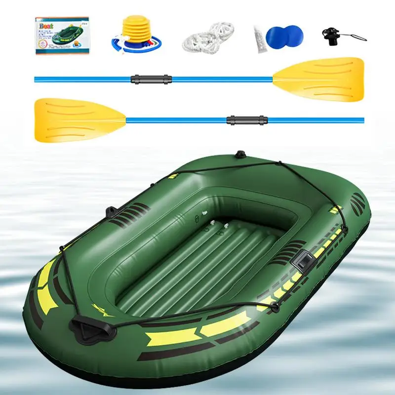 

Inflatable Boat 2 Persons 0.4mm PVC Canoe Kayak Rubber Dinghy Thicken Foldable Fishing Boat Air Boats For Outdoor Rafting