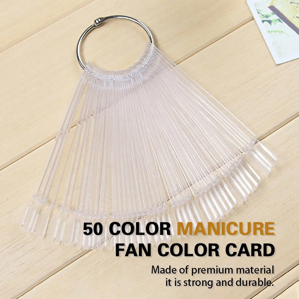 

Nail Steel Rod Nail Technique Skills Show Practice Stick Sector Shape Nail Polish Steel Nail Sample Nail Tools Supplies 50pcs