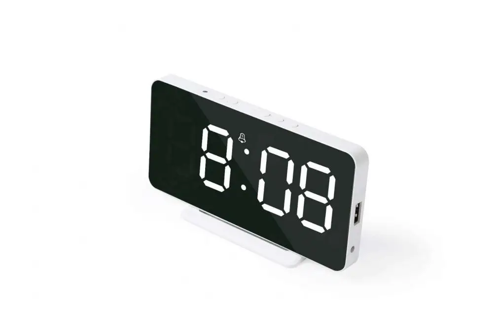 Цифровые часы Timess большой экран 3D светодиодсветодиодный зеркальные с изогнутой