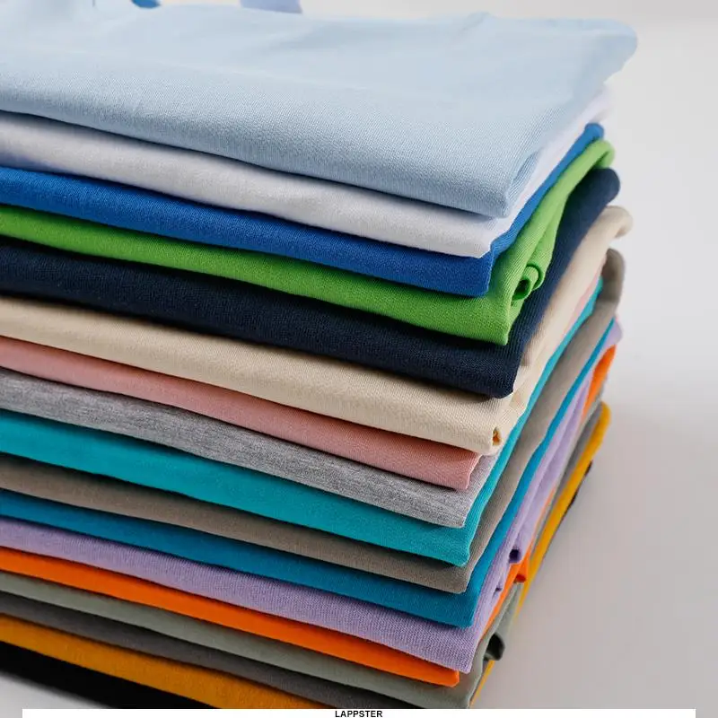 LAPPSTER-Youth Men 100% Cotton Harajuku Graphic Solid T Shirts 2022 Mens White Classical Tee Male Oversized Vintage O-Neck Tops