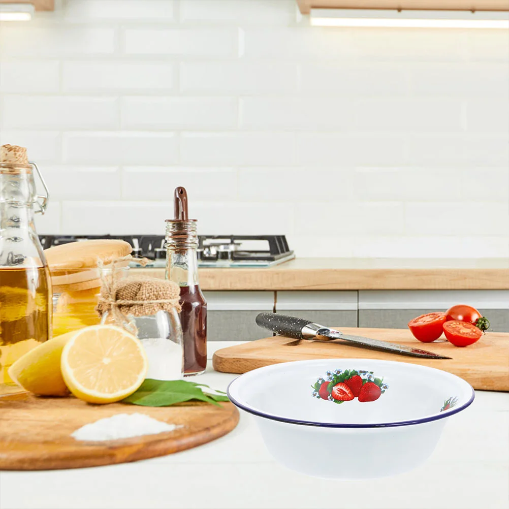 Салатница эмалированная раковина поднос для еды контейнеры с крышками винтажная