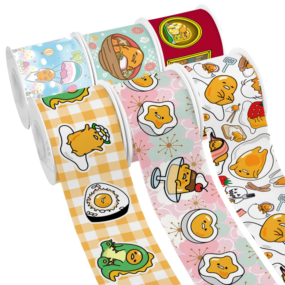 Японская мультяшная корсажная лента с желтым желтком и рисунком гудетамы 5 ярдов