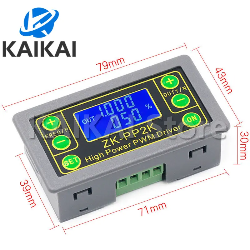 

ZK-PP2K PWM DC 3,3 ~ 30V 12V 24V регулятор скорости двигателя 8A 150W регулируемый светодиодный диммер Коэффициент частоты импульса