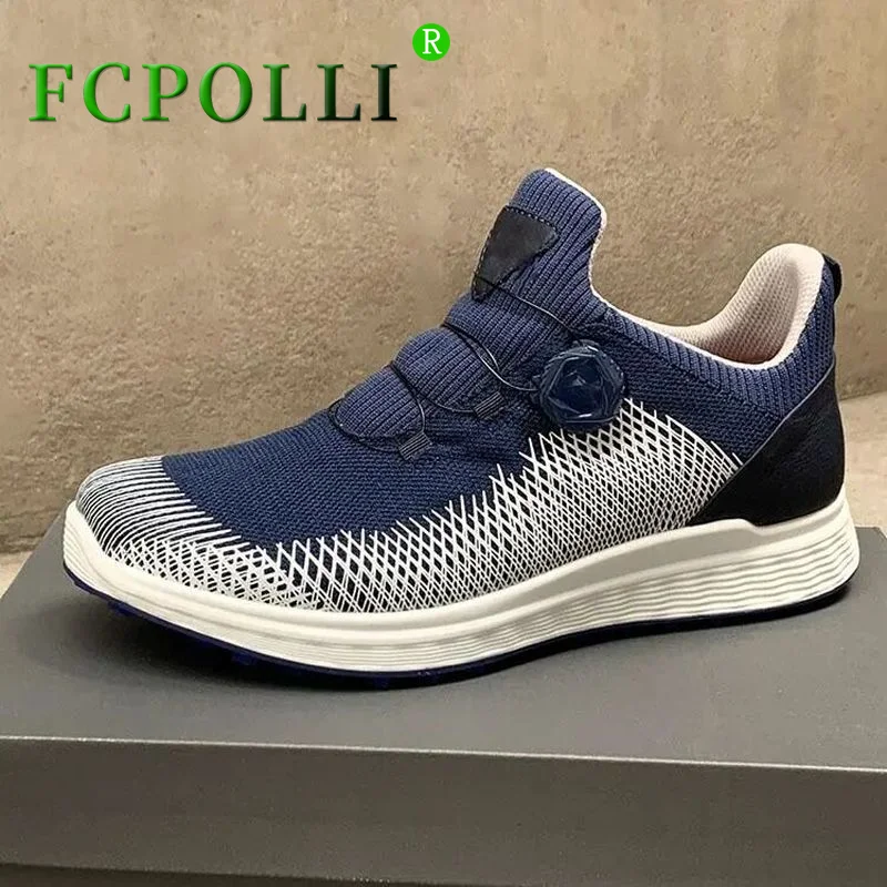 

Professional Gym Shoes For Men Blue Quick Lacing Golf Shoes Mens Anti Slip Golf Training Man Breathable Men Golf Sneakers