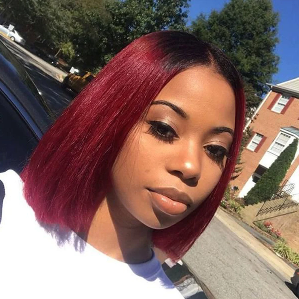 

1B Burgundy Bob Wig Lace Front Human Hair Wigs for Women 99j Lace Front Wig Brazilian Pre Plucked 13x4 Hd Lace Frontal Wig