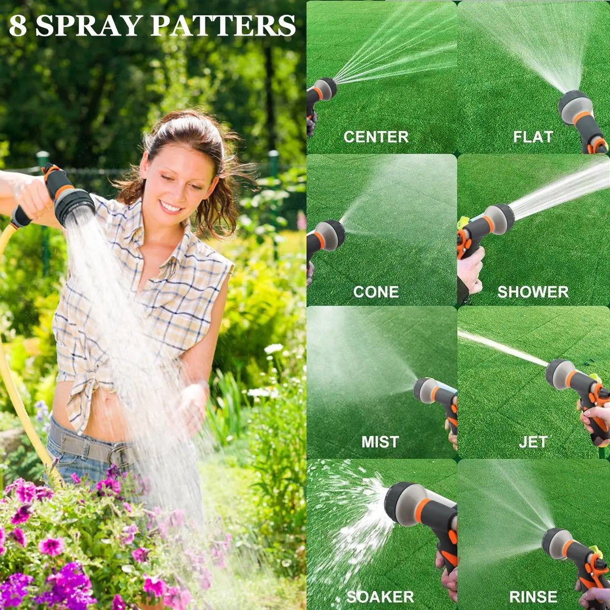 

8 Modes Garden High Pressure Water Gun Multifunctional Home Car Wash Sprinkler Tube Sprinkler Sprinkler Tool Garden Irrigation