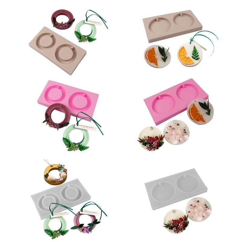 

R3MC Circle Plaster Listing Silicone Pendant Molds for Home Decoration Jewelry Tool