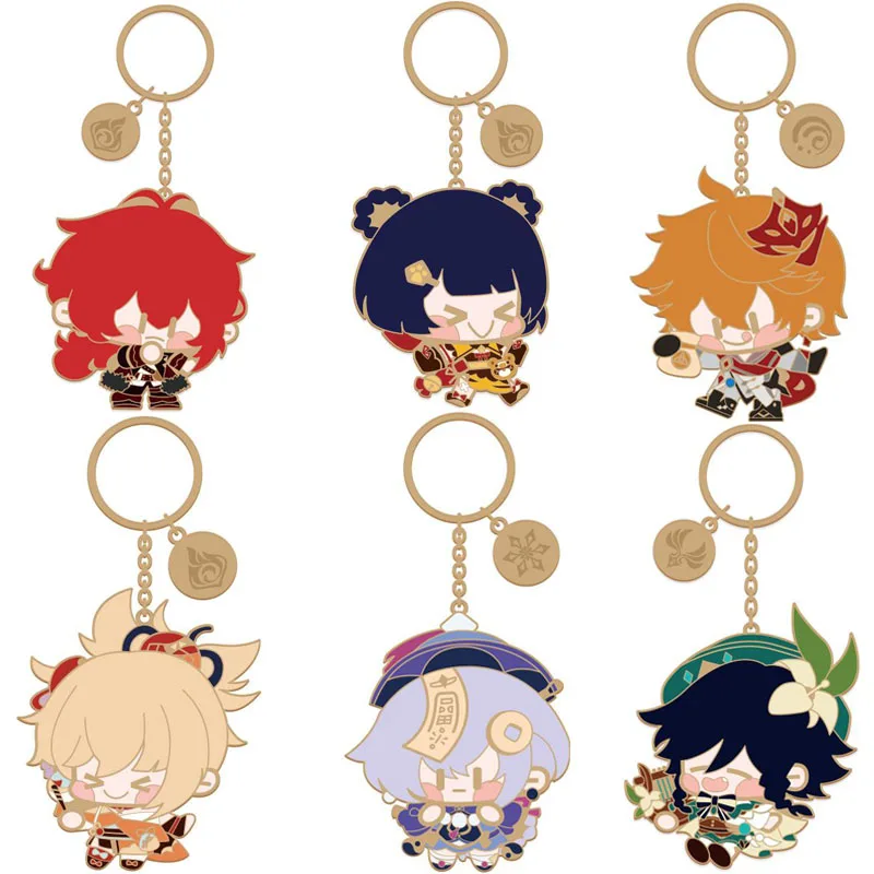 

Официальная продукция Genshin Impact mondstarmihoyo, милый металлический кулон в виде персонажа, подвеска в сумку, периферийная игра, разбавленный фишл а...