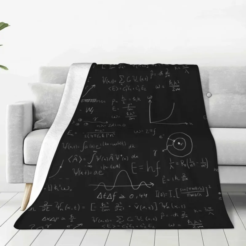 

Funny Math Blankets Quantum Physics Airplane Travel Flannel Bedding Throws Super Soft Bedroom Customized Bedspread Gift