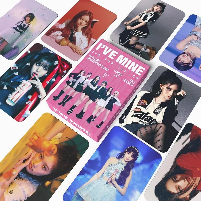 

Новый альбом KPOP IVE, 55 шт./комплект, Ihas MINE Lomo Card Group, Wonyoung, LIZ Рей, веер, девушка, коллекционная Подарочная открытка, фотооткрытка