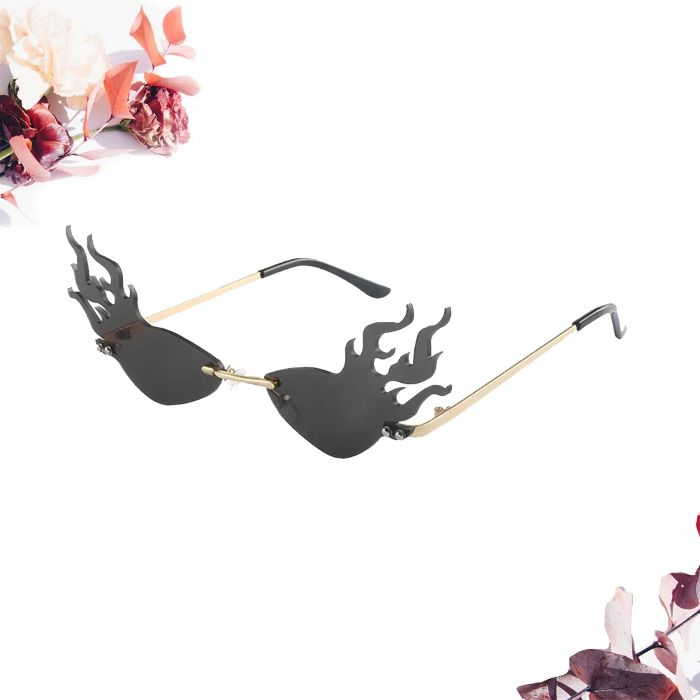 

Sunglasses Women Glasses Eyeglasses Fashion Rimless Flame Party Sun Frameless Shades Unisex Irregular Retro Womens S Vintage
