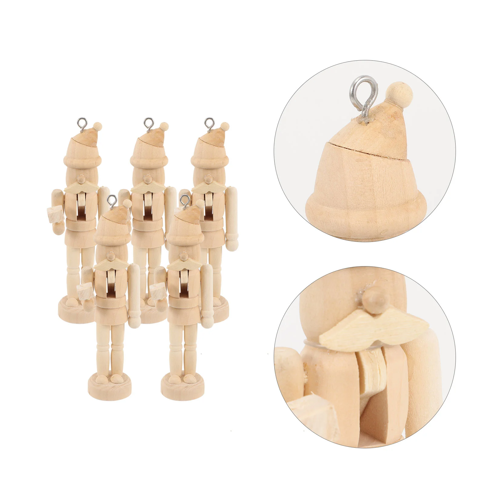 

Nutcracker Crafts Walnut Soldier Blank Wood Unfinished Adorn Painting Ornaments Figures Wooden
