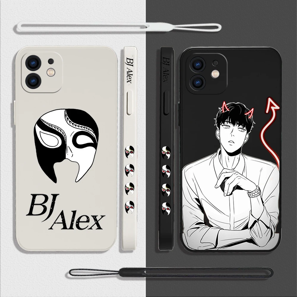 

Anime B-BJ A-alexes Phone Case For iPhone 14 13 12 11 Pro Max Mini X XR XS MAX SE20 8 7 Plus Silicone Cases with Hand Strap