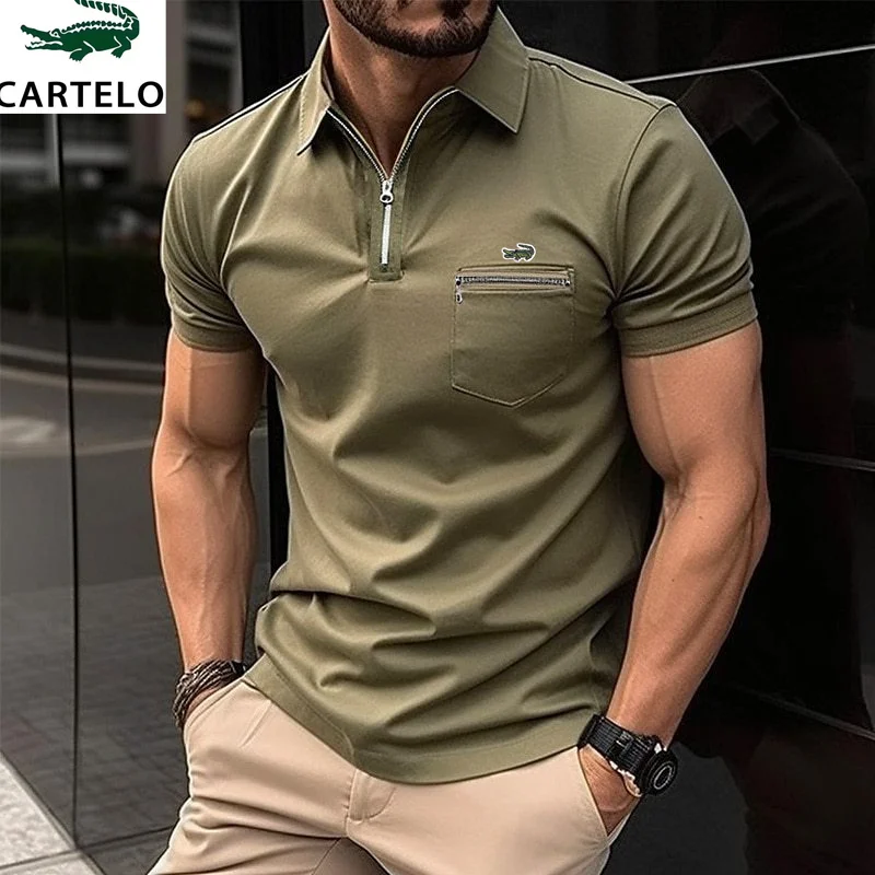 

Summer men's T-shirt Casual embroidered short sleeve collar Polo shirt High quality men's T-shirt American size S-3XL