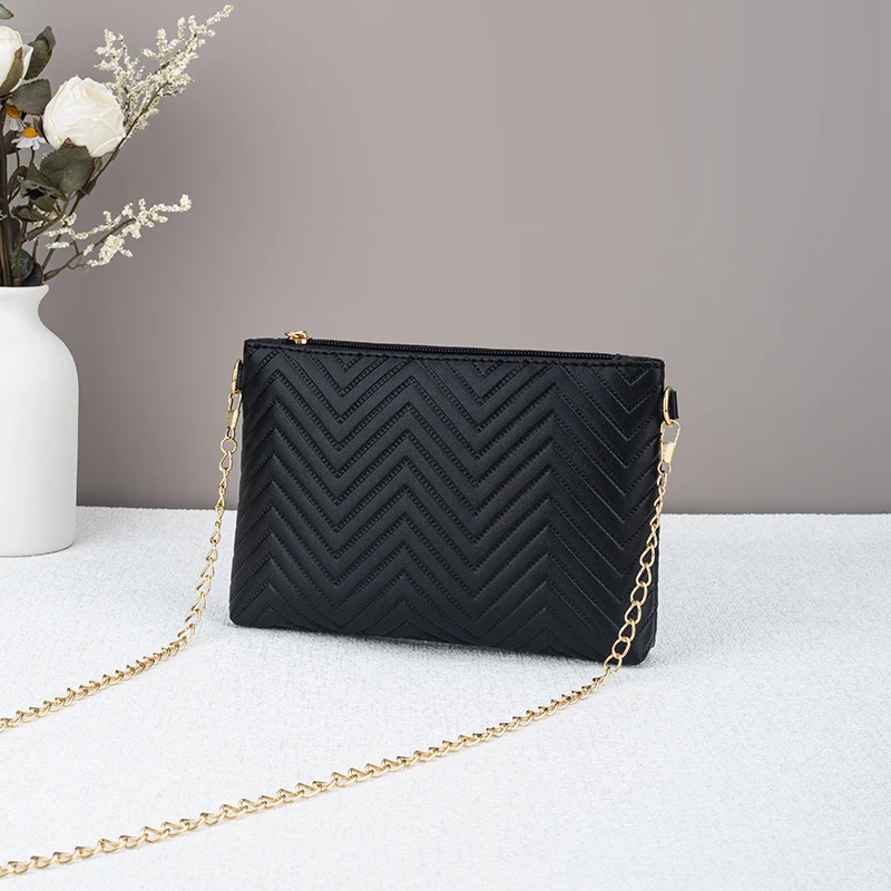 Новая Минималистичная Женская сумочка на цепочке полосатая Сумка через плечо