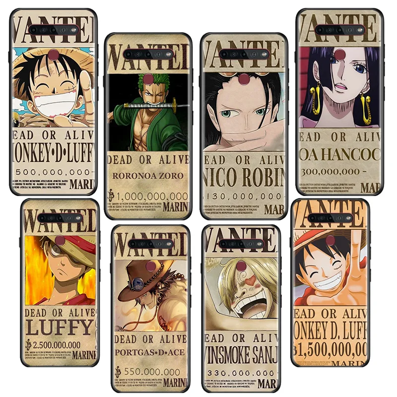 

One Piece Wanted For LG Q60 V30 V40 V50 V50S V60 G8 G8X G8S ThinQ 5G K22 K40S K41S K50S K51S K61 K71 K92 Black luxury Phone Case