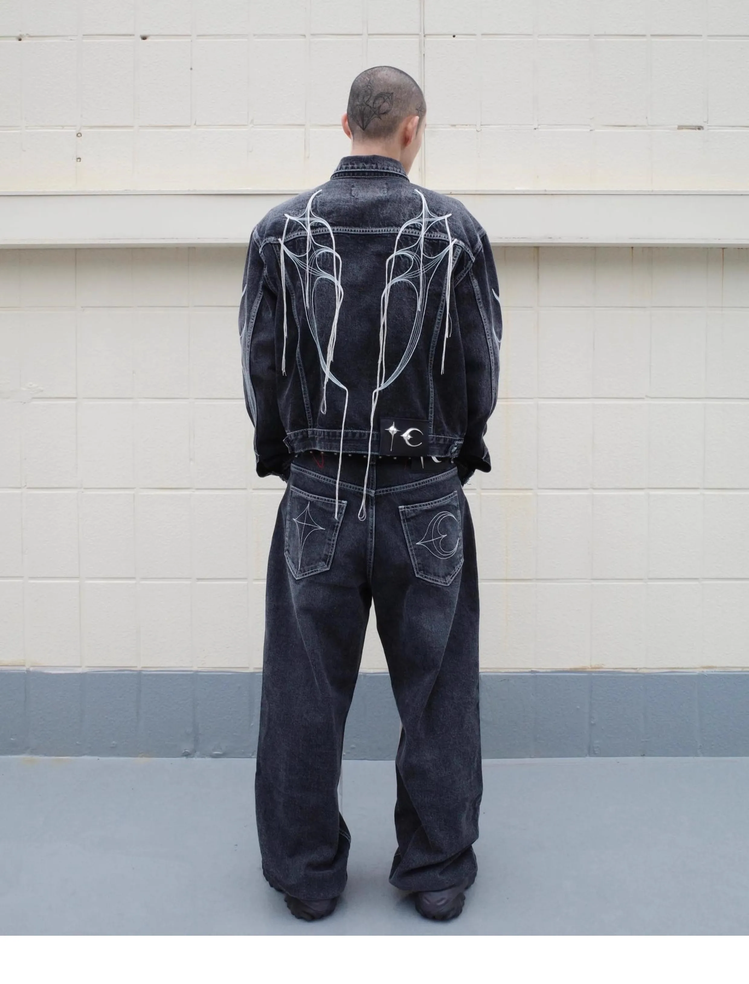 2024 Thug Club Американская ретро-куртка с потертым эффектом черная короткая рабочая