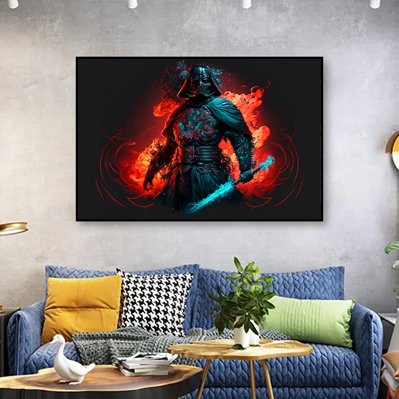 

Samurai Vader Wall Art Posters and Prints Movie Star Wars Darth Vader Canvas Painting Picture for Living Room Officer Wall Decor