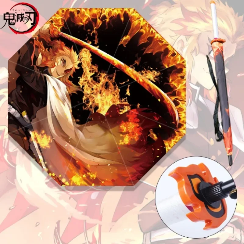 Demon Slayer Katana Umbrellas Kimetsu No Yaiba Rengoku Kyoujurou Giyuu Parasol Cosplay Sword Anime Long