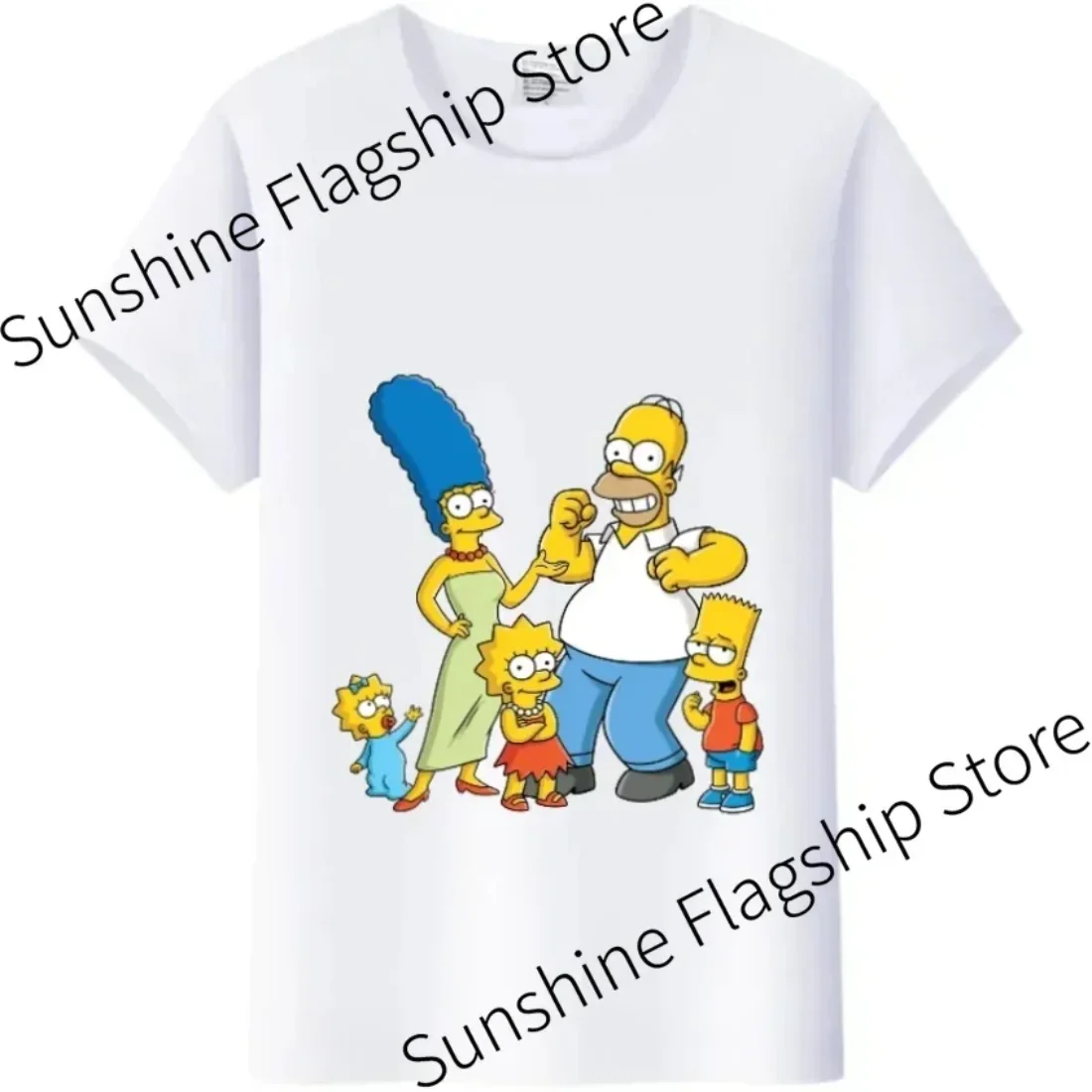 Футболка Унисекс С Аниме-симпсоном Kawaii Белая Уличная Одежда В Стиле Харадзюку