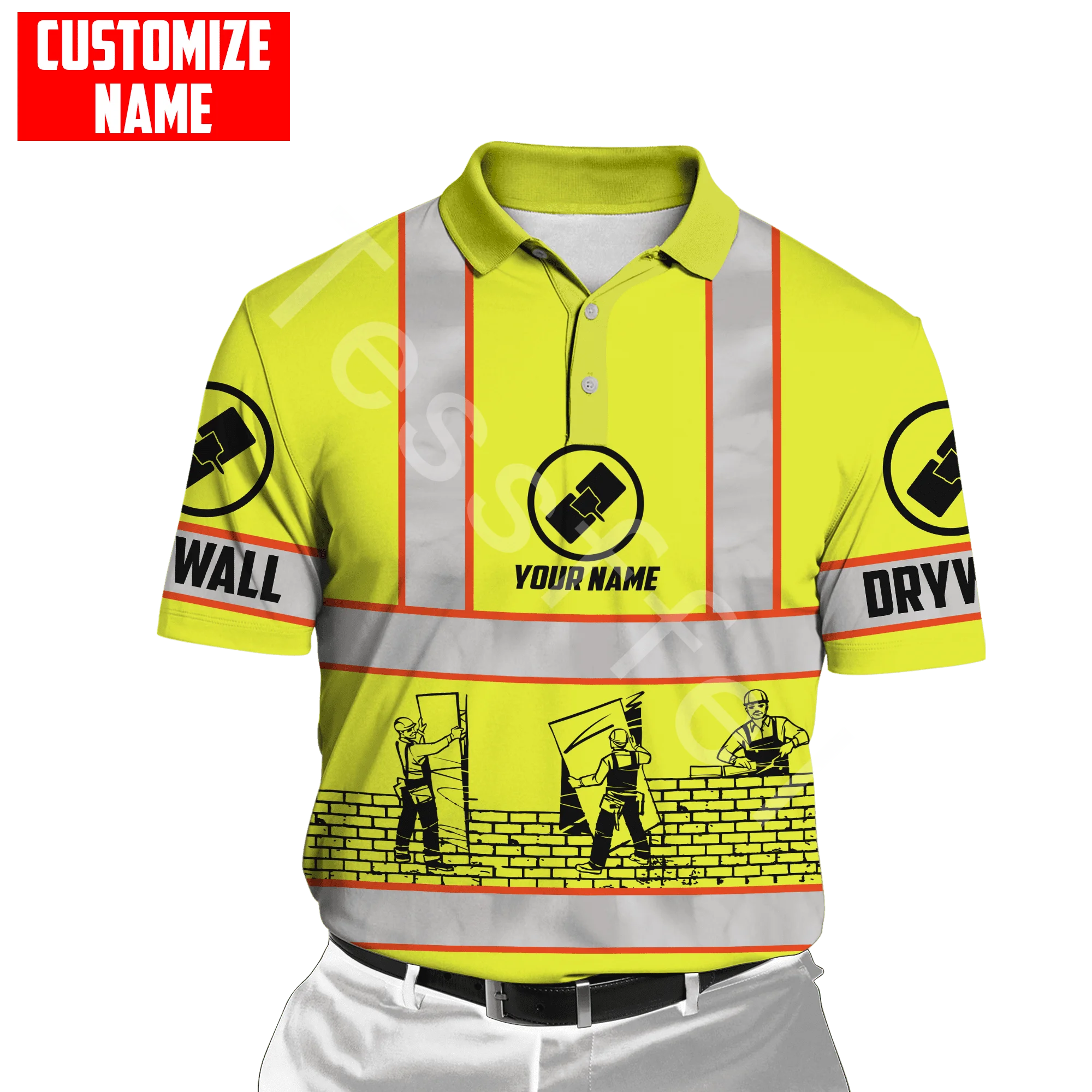 Мужская летняя футболка-поло с коротким рукавом и 3D-принтом |