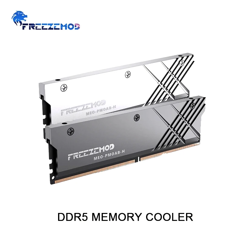 

FREEZEMOD Computer Water Cooling DDR5 Memory Cooler Aluminum Alloy RAM Heat Sink Vest 2pcs MOD PC Gamers Radiator