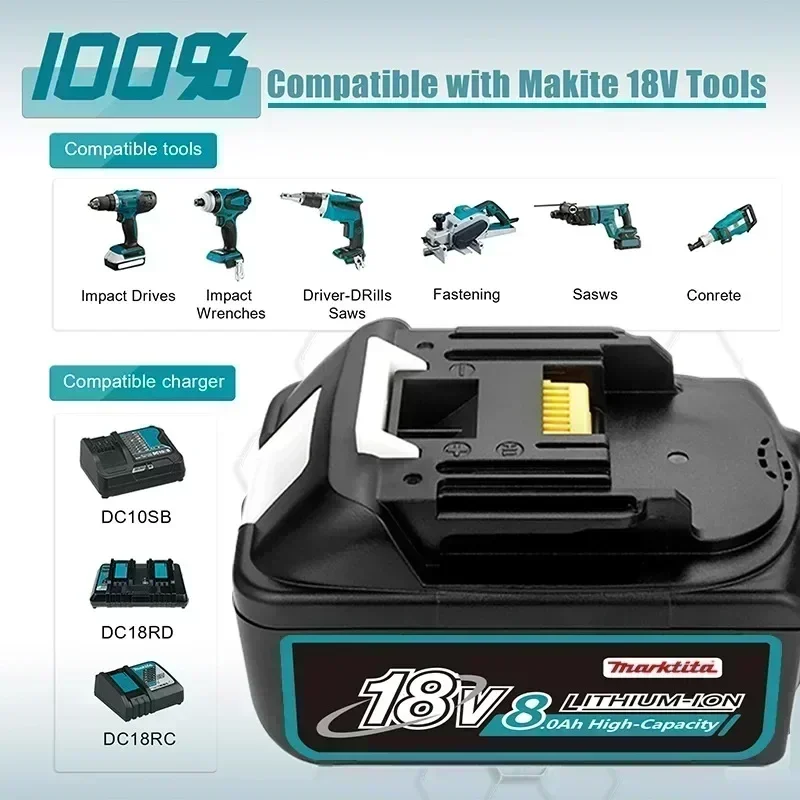 100% оригинальная замена аккумулятора 18 В для Makita DDF487 DGA404 DTW700 DTD173 DHP487 аккумулятор