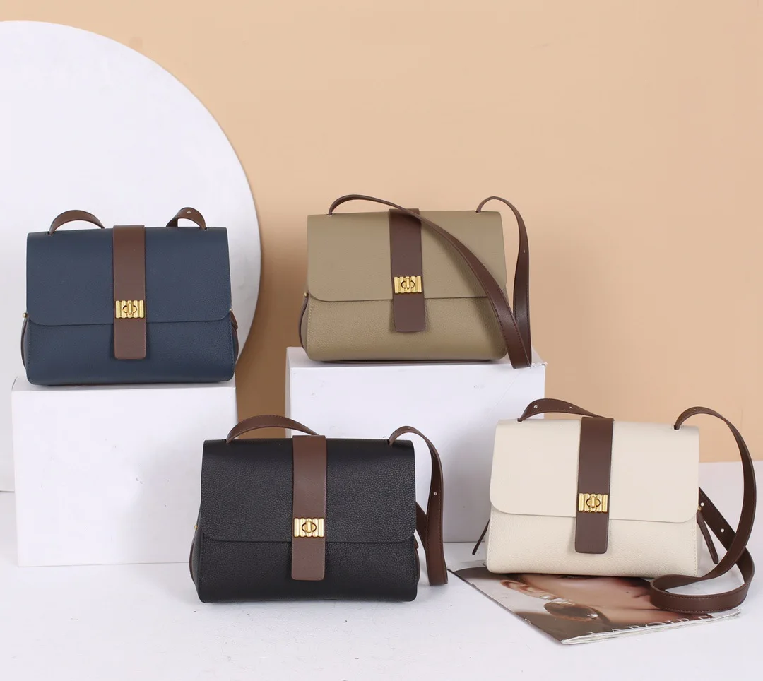 Fashion Ladies Shoulder Bags Real Cowhide Leather Simple Style Generous Design Casual Large Crossbody Purses and Handbags Soft