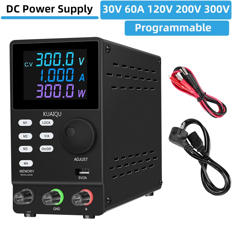 

USB DC Regulated Laboratory Power Supply Adjustable 30V 10A Voltage Regulator 60V 5A Stabilizer Switch Bench Power Source 120V