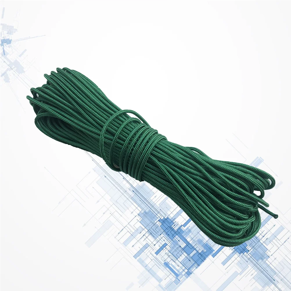 

1 Bundle Compound Bow D Ring Rope 20m Archery String Release U Rope Bowstring Aid Accessories (Green)