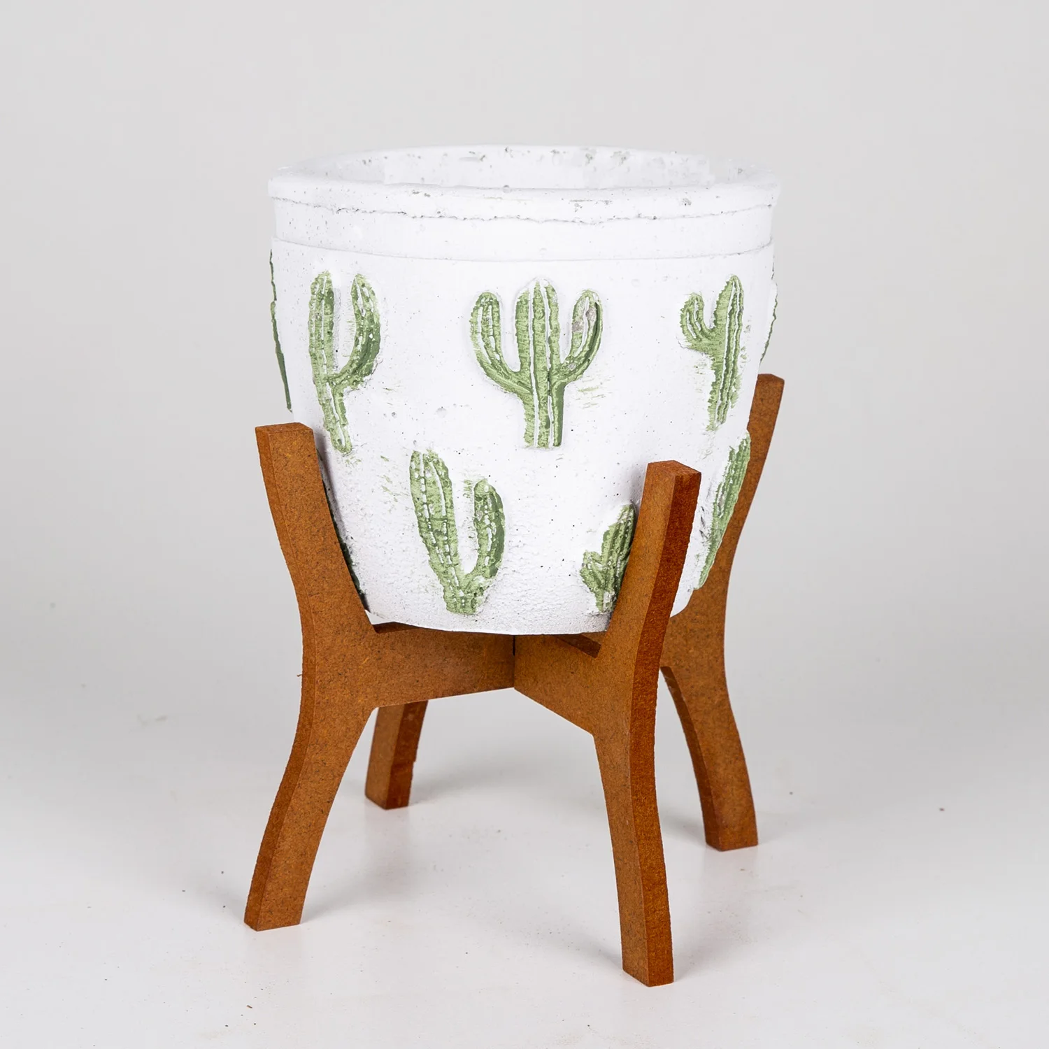 

Green white tumbled flower pot 14x21 Cm cactus concrete flower pot 14x21 Cm