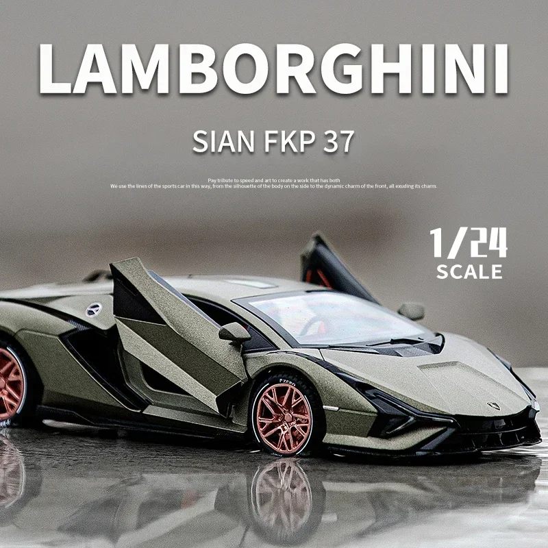 1:24 Lamborghini Sian FKP37 модель автомобиля игрушечный сплав литой под давлением отступить