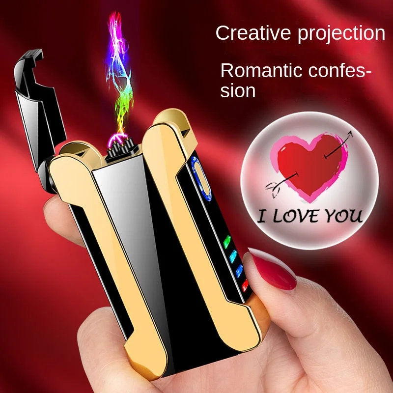 

High-end usb rechargeable cigarette lighter windproof lighter creative trend men and women gift KTV bar personality holiday gift