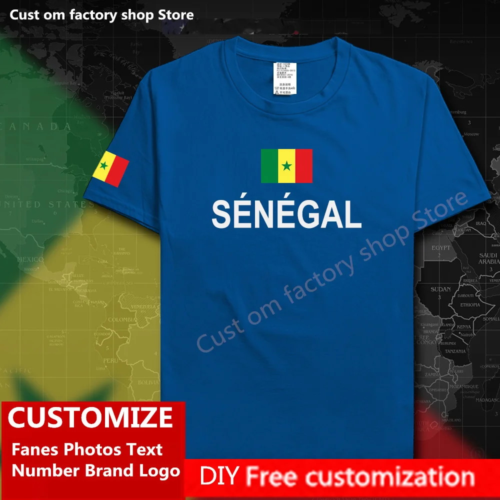 

SENEGAL T shirt Custom Jersey Fans Name Number Brand LOGO Cotton Tshirt High Street Fashion Hip Hop Loose Casual T-shirt