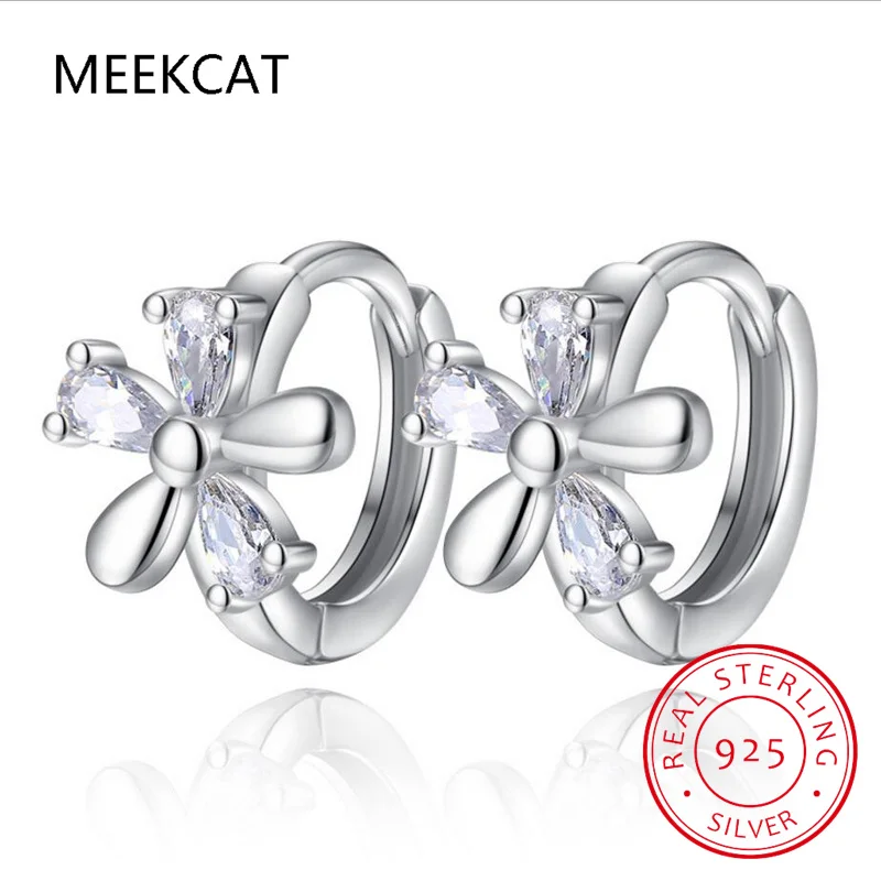 Модные детские серьги-кольца из стерлингового серебра 925 пробы с фианитом сливы и