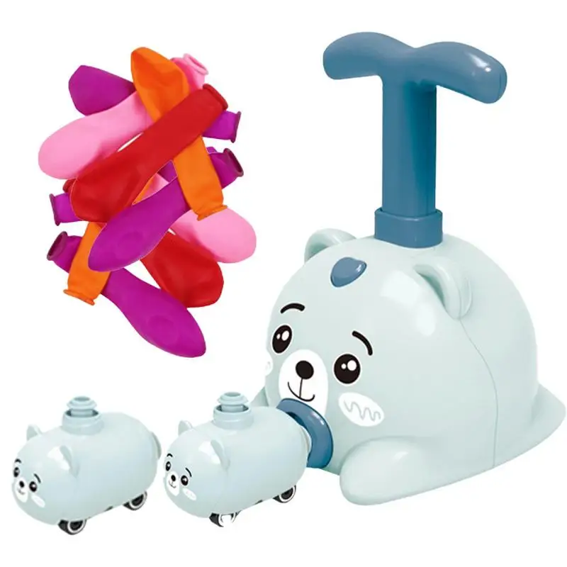 

Balloon Car Toy with Pump Cartoon-Powered Flying Pig Toys for Kids Animal Launcher Air Powered Toy Set Puzzle Gift for Children