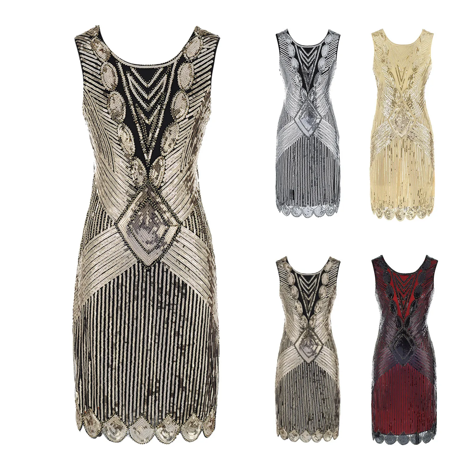 

Flapper Vintage Cocktail Women Length Sleeve Short V-Neck Tassels Dress Midi Women's Dress Womens Loose Casual Sweatshirt Dress