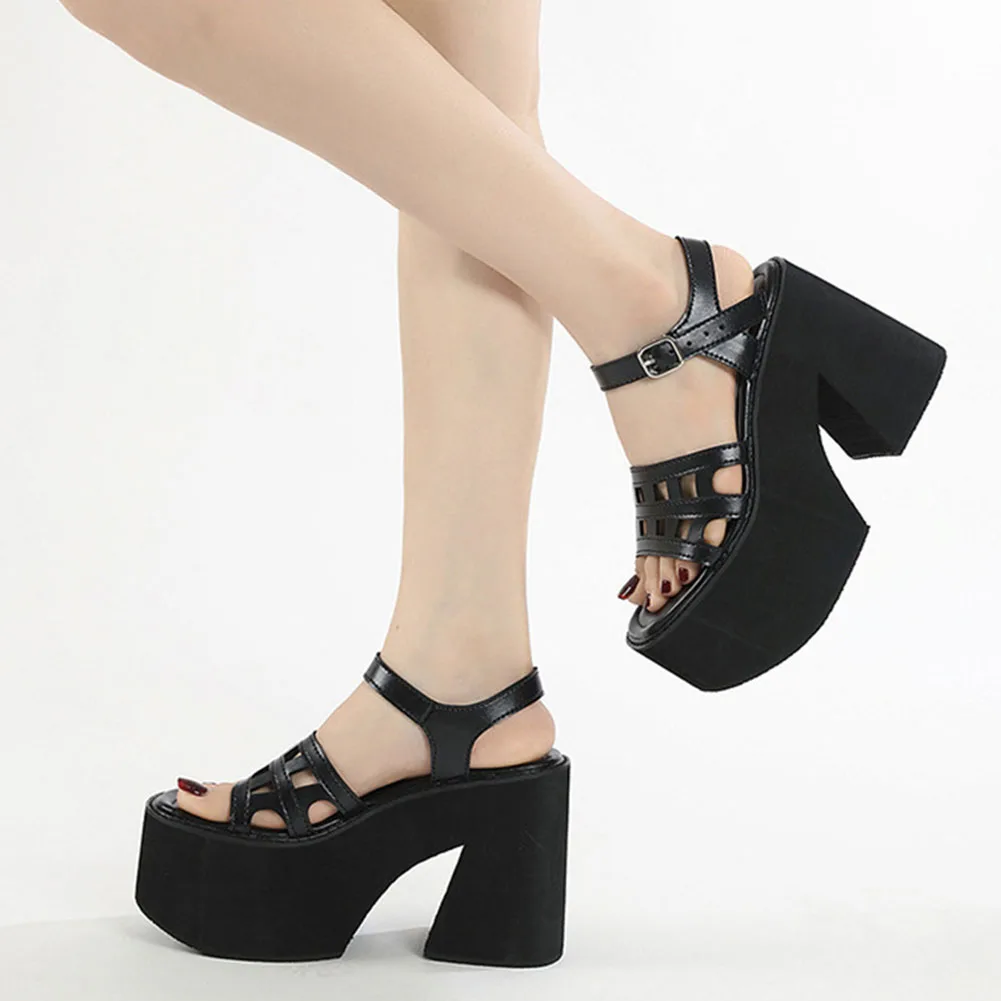 Big Size 43 Brand New Ladies Platform Summer Sandals Fashion Chunky High Heels women's Sandals Party Office Sexy Woman Shoes