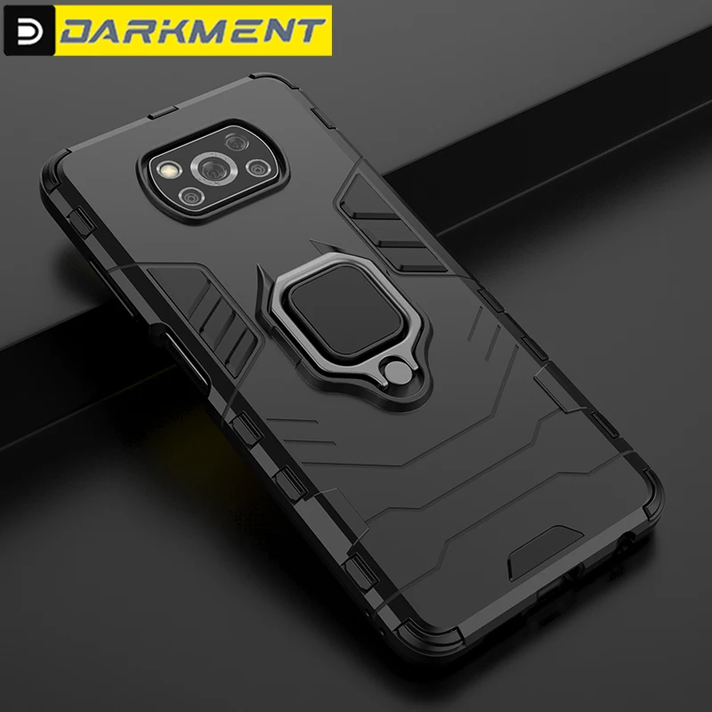 

Shockproof Car Holder Phone Case For Xiaomi Poco F2 M3 M4 X4 Pro F3 F4 X3 GT NFC X2 C40 Ring Bracket Cover for Pocophone F1 X3GT